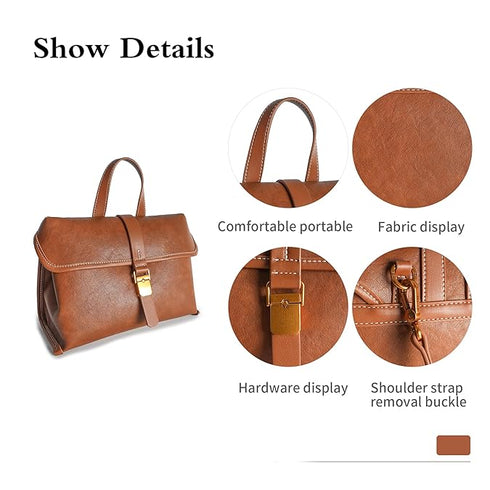 GELANNI – Handle Bag for Women & Girls, Premium PU Backpack Handbag with Bottom Rivet, Comes with Adjustable & Detachable Strap, An Ideal Gift for Female - Brown